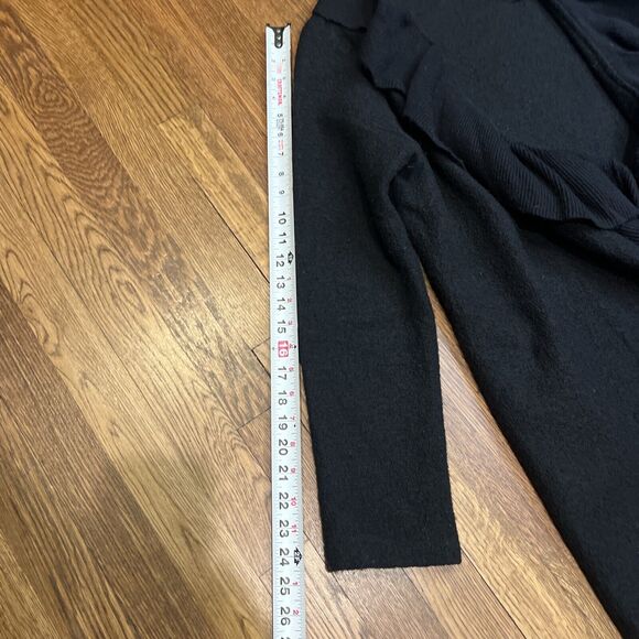 Zara ZaraKnit Black Boiled Wool Open Front Sweater Jacket Size L Large $130 - Picture 8 of 11